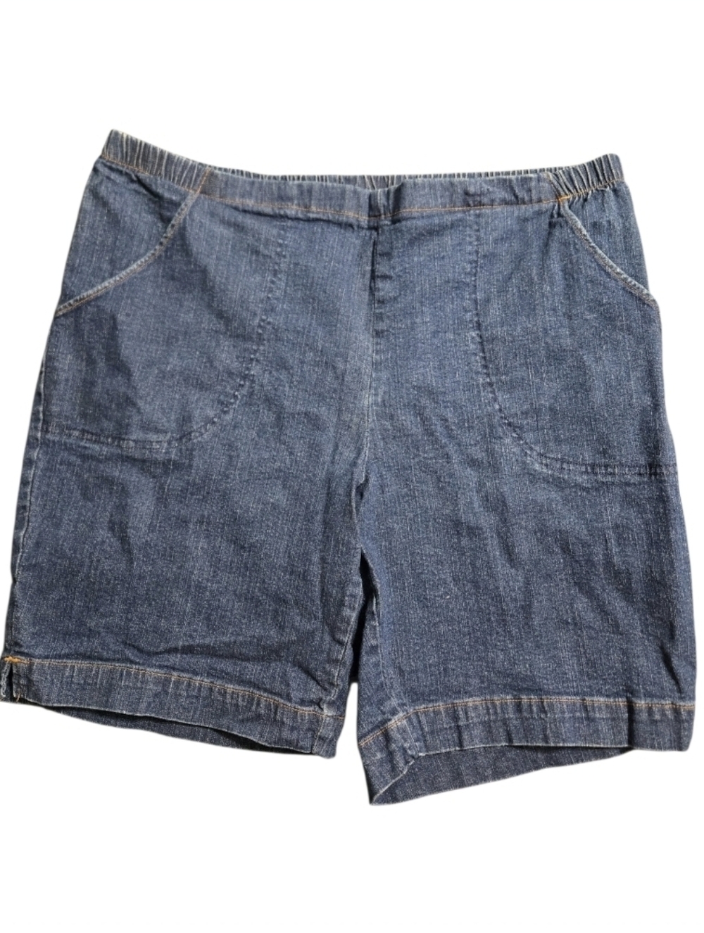 JMS Just My Size Blue Denim Classic Shorts Elastic Waist Stretch Sz 2x (18W-20W)